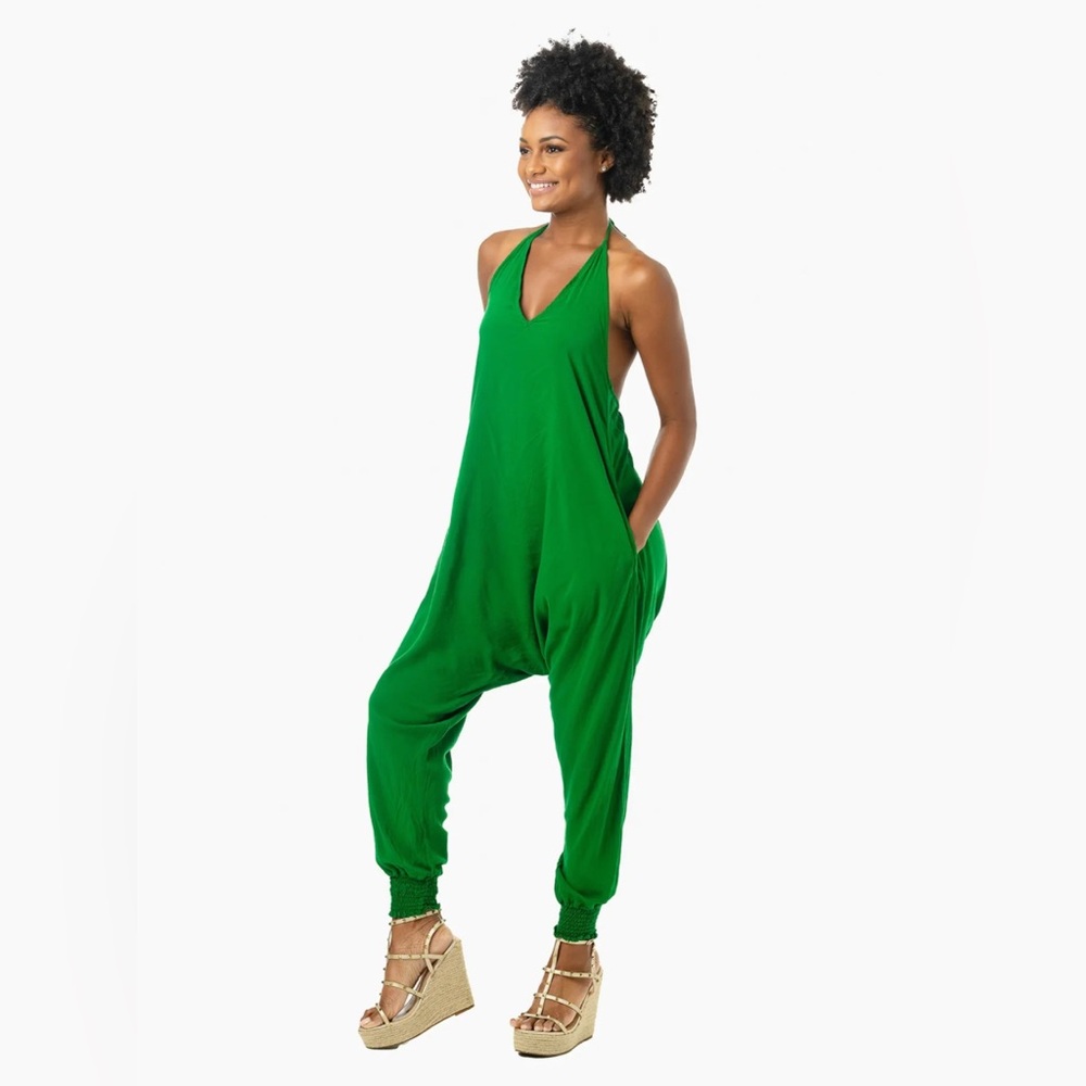 Buddha Pants Green  Harem Jumpsuit